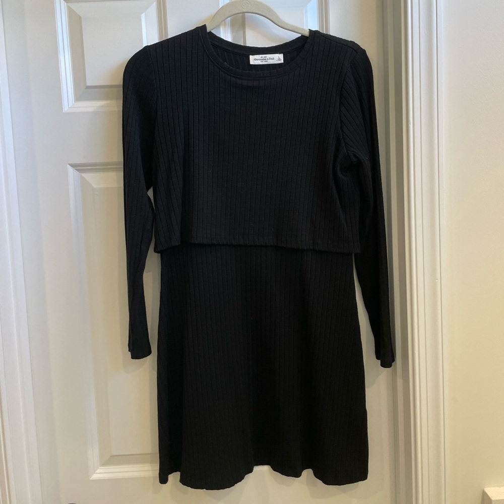 Black Ribbed Abercrombie & Fitch Mini Dress